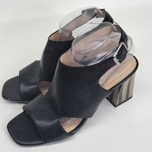 Andrew Geller Women's Sandals Castle Size 9 M Open Toe Block Heel Black the shoe